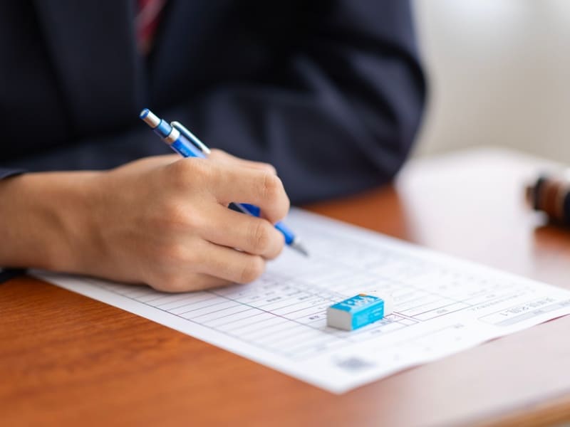 Aplicación del examen ECOEMS en México con hoja de respuestas
