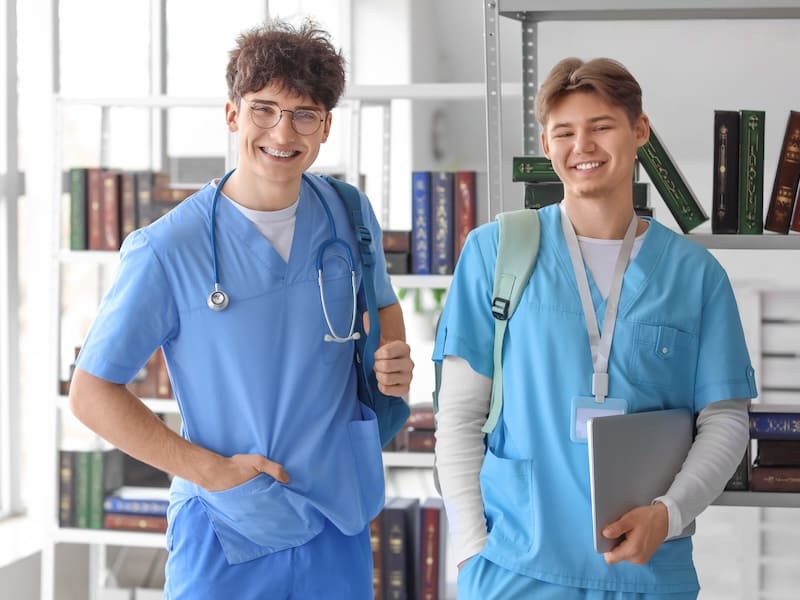Estudiantes de la UVM de la carrera de Enfermería en la biblioteca de la universidad